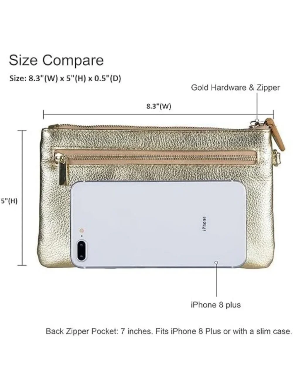 Genuine Leather RFID Blocking Wristlet Clutch Cell Phone Wallet for Women